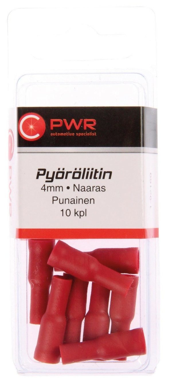 C-Pwr Pyöröliitin 4 Mm Naaras Punainen 10 Kpl